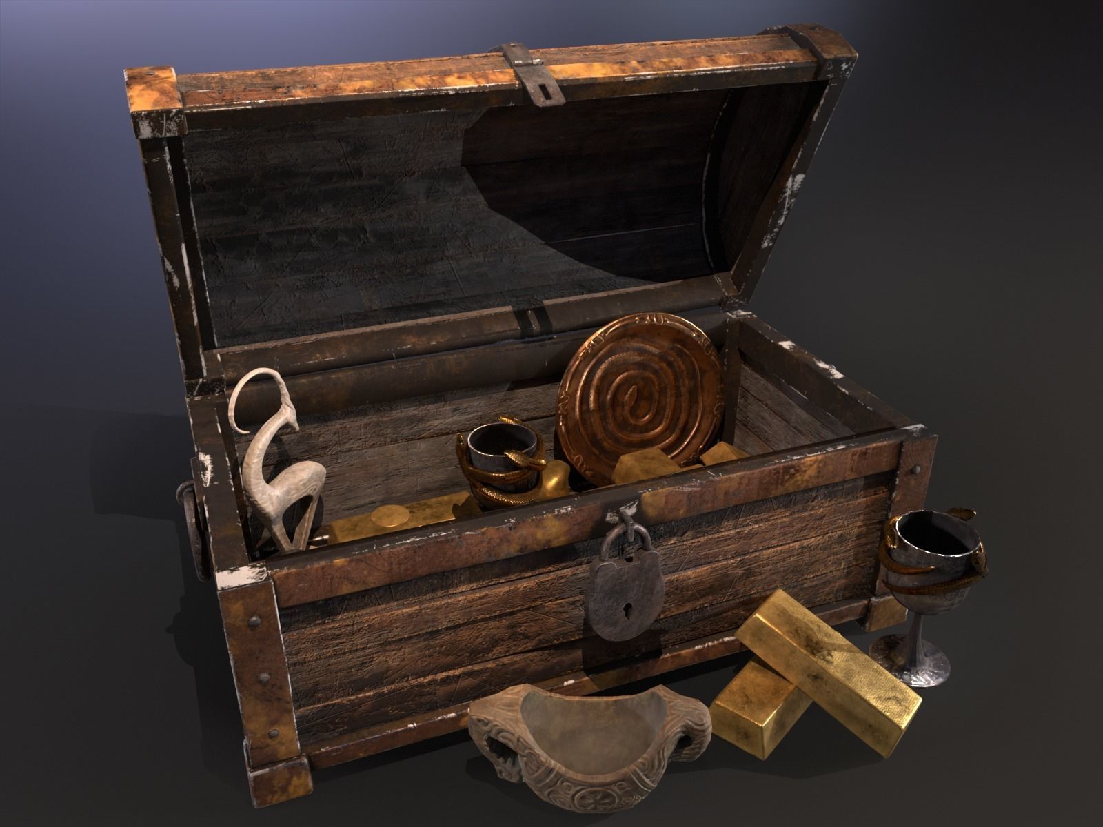 Treasure Chest and Goods 3D Model Collection_9