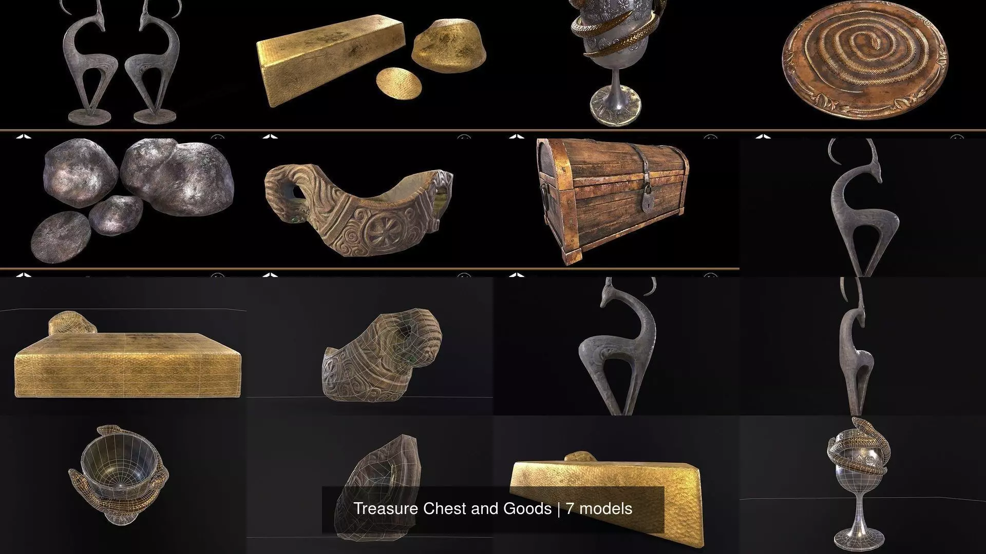 Treasure Chest and Goods 3D Model Collection_8
