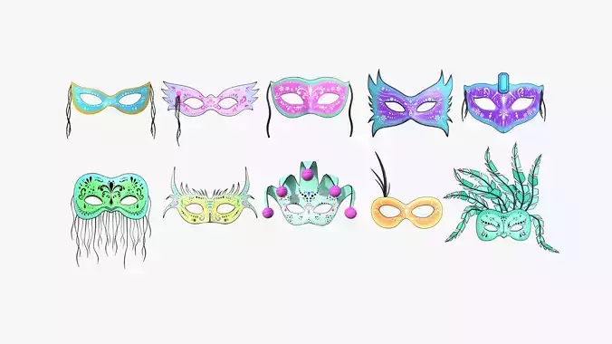 10 Carnival Masks Collection - Costume Character Design 