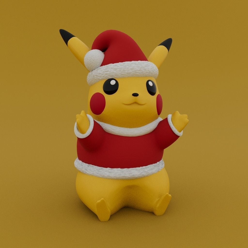 Christmas Special - Cute Pikachu 3D model 3D printable | CGTrader