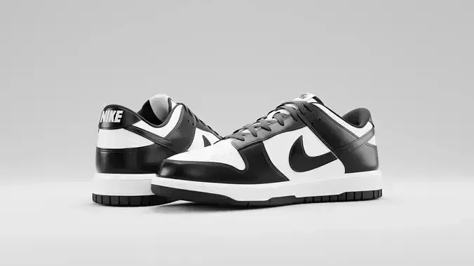 Nike Dunk Low Retro White Black Panda 3D model
