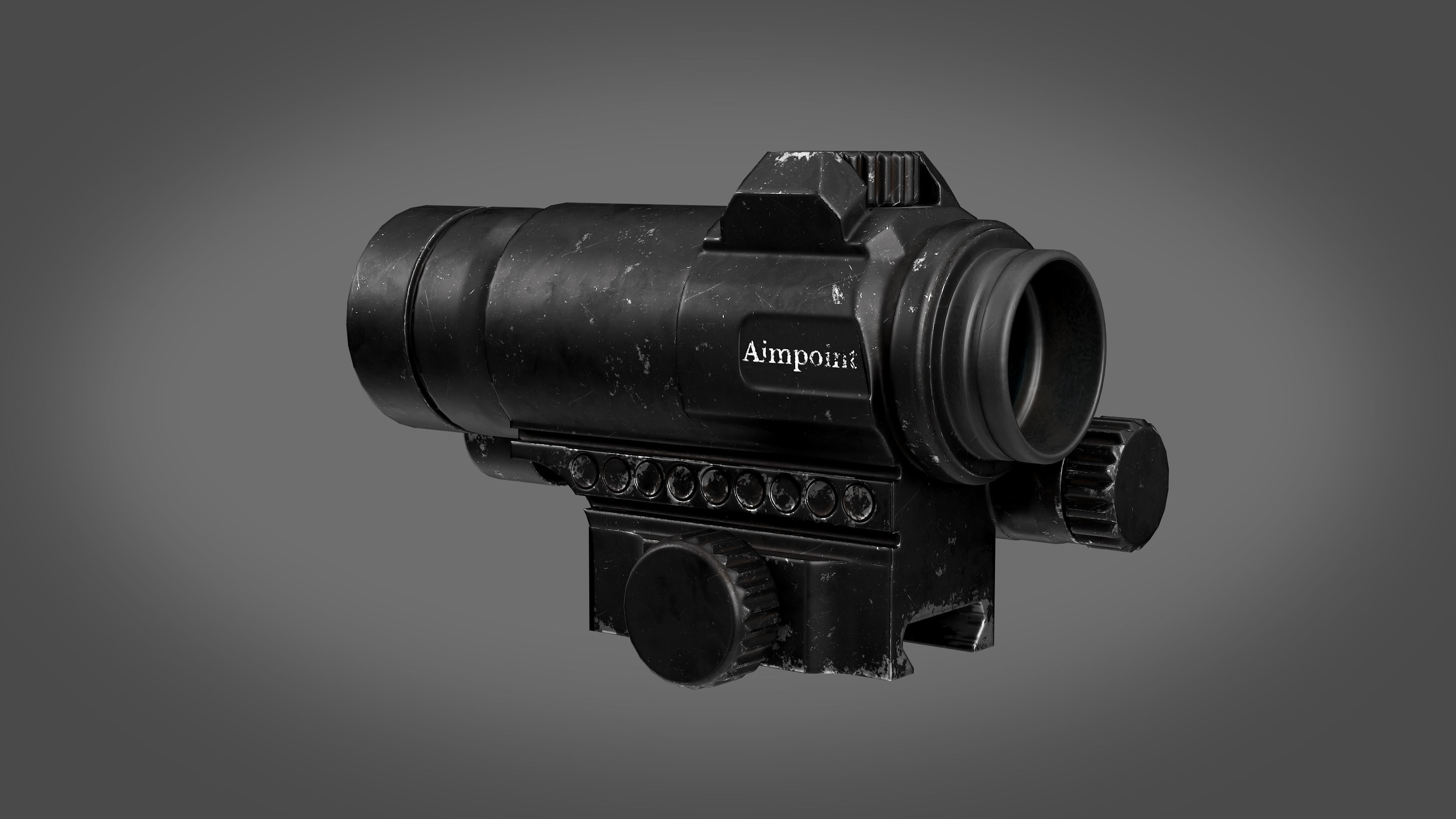Tactical Scope Two Texture sets Low-poly 3D model_5