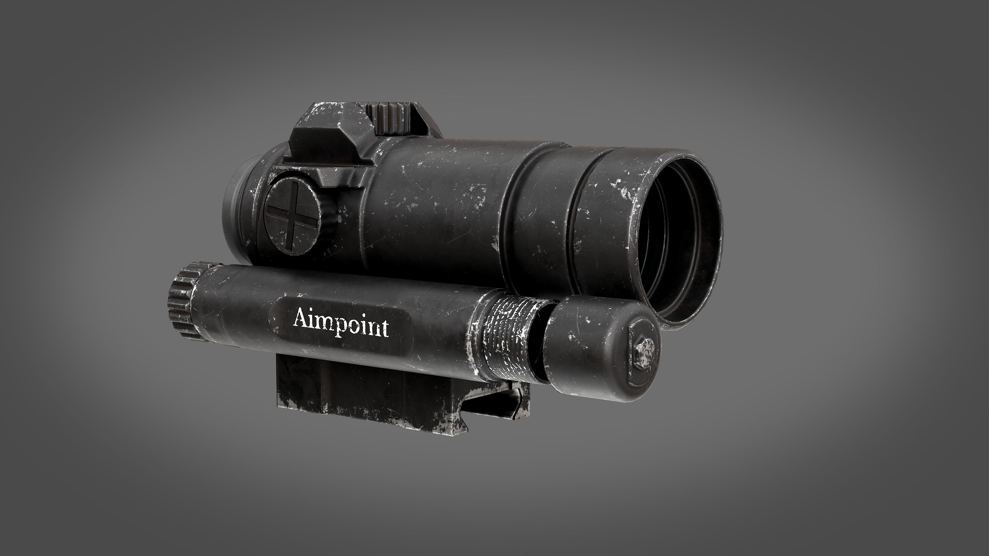 Tactical Scope Two Texture sets Low-poly 3D model_3