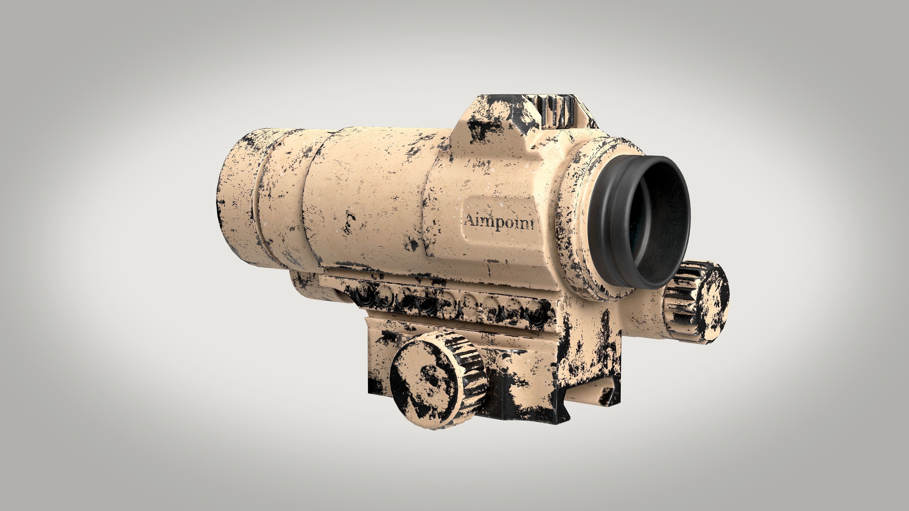 Tactical Scope Two Texture sets Low-poly 3D model_4