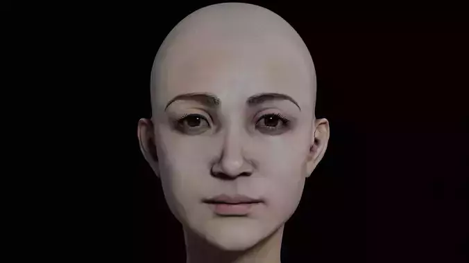 Animation ready Girl head 1  Low-poly 3D model