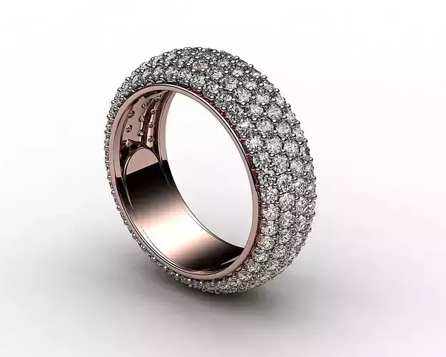 Jewel Ring in white gold with full diamonds Pav 2 00 ct