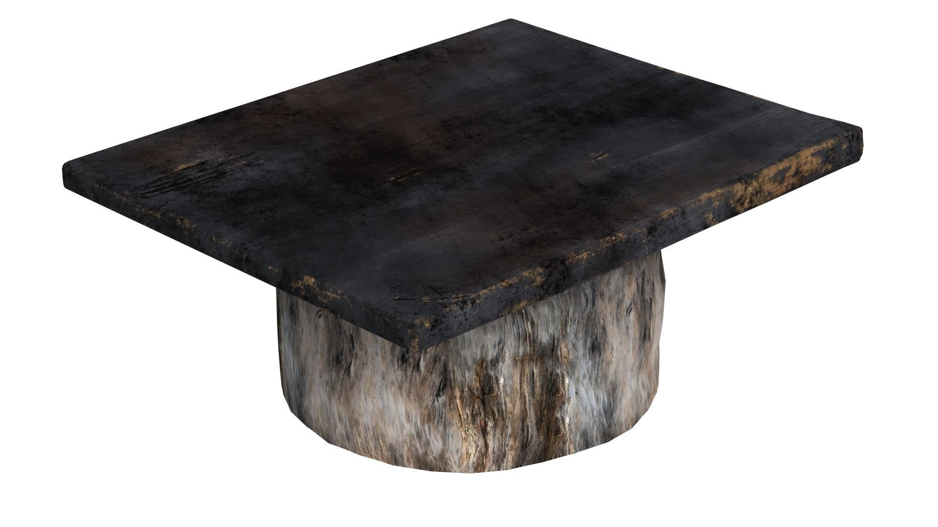 Japanese Antique Low Table 3D model_4