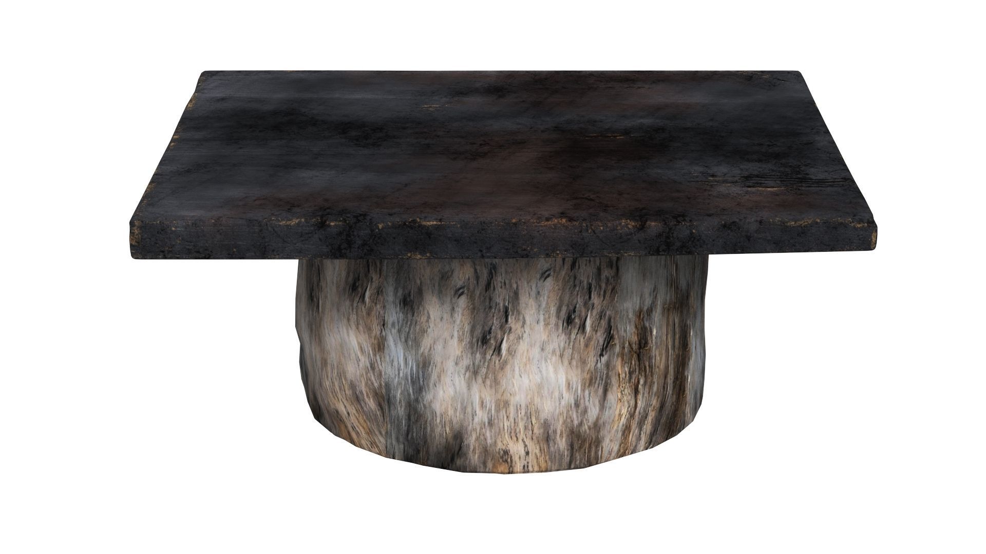 Japanese Antique Low Table 3D model_2