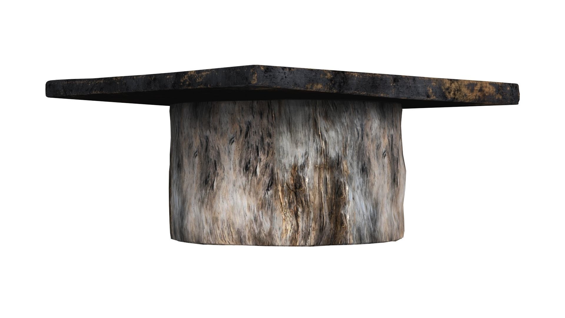 Japanese Antique Low Table 3D model_1