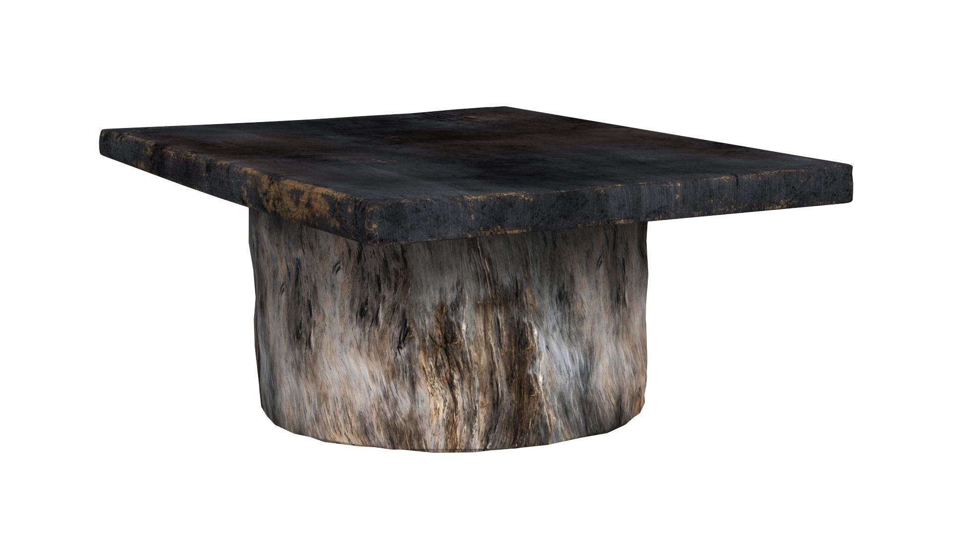 Japanese Antique Low Table 3D model_3