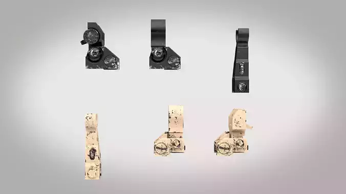 Iron Sights Two Texture sets Low-poly 3D model