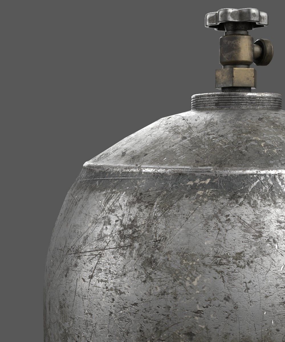 Propane Butane Gas Tank Low-poly 3D model_10