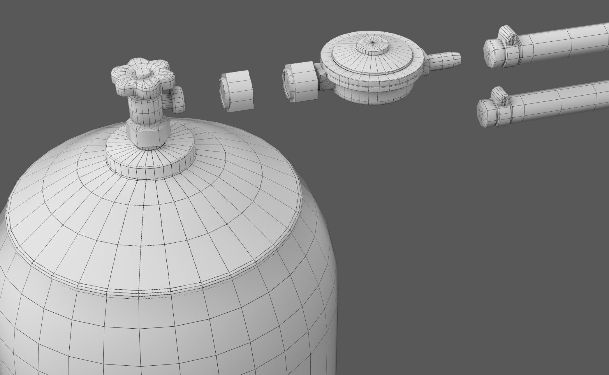 Propane Butane Gas Tank Low-poly 3D model_18