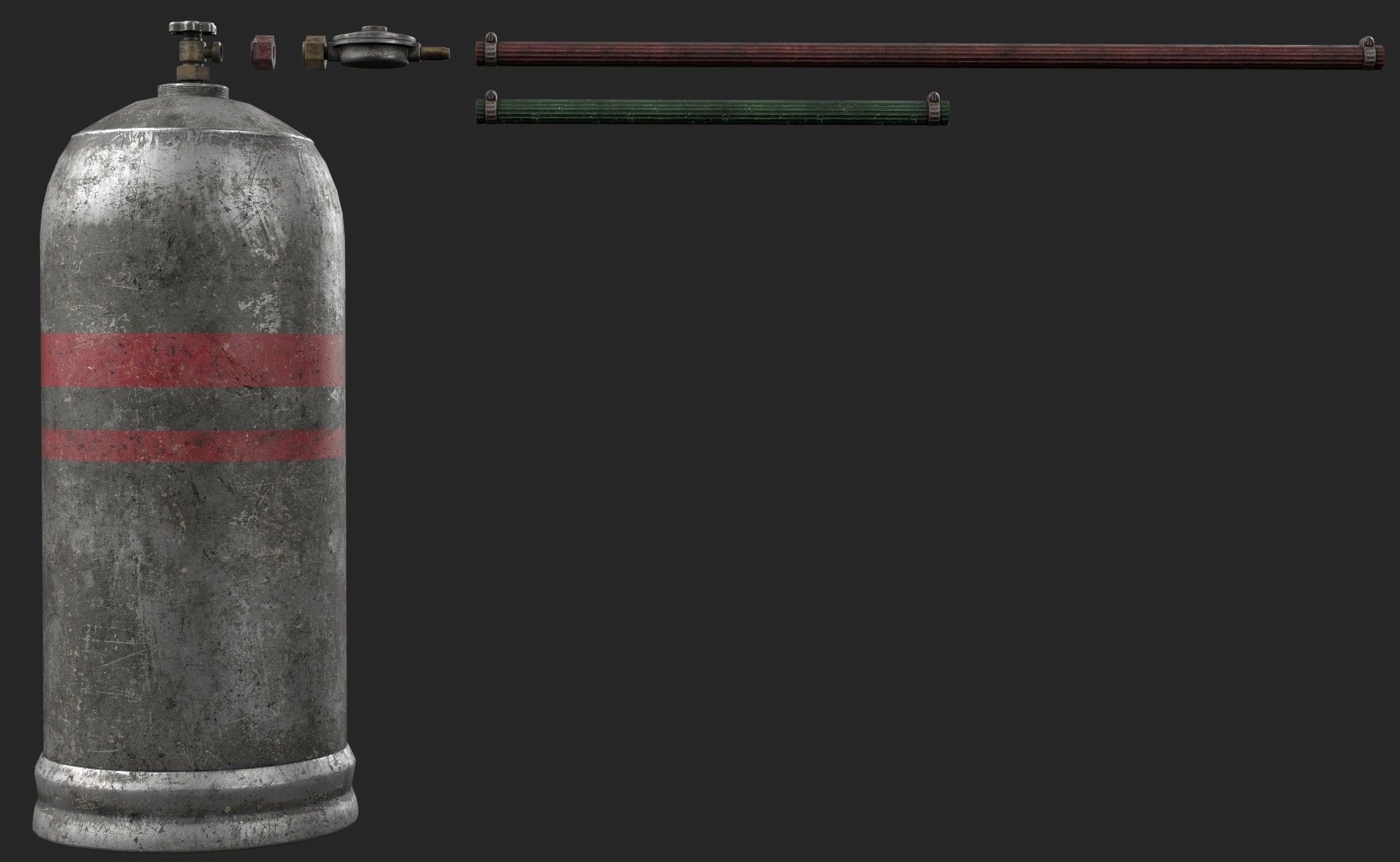 Propane Butane Gas Tank Low-poly 3D model_1