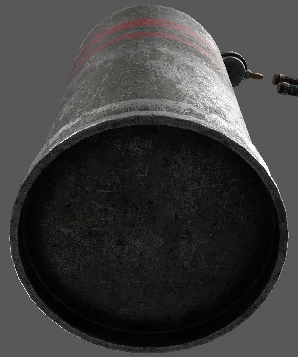 Propane Butane Gas Tank Low-poly 3D model_11