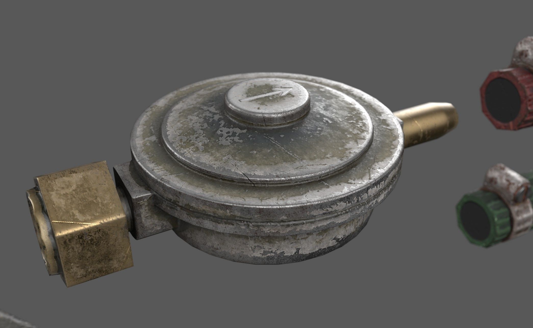 Propane Butane Gas Tank Low-poly 3D model_4