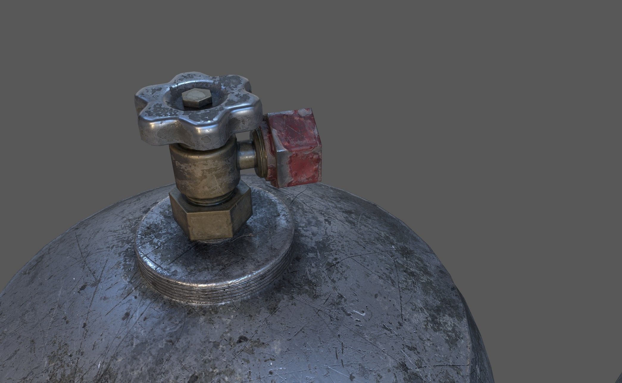 Propane Butane Gas Tank Low-poly 3D model_14