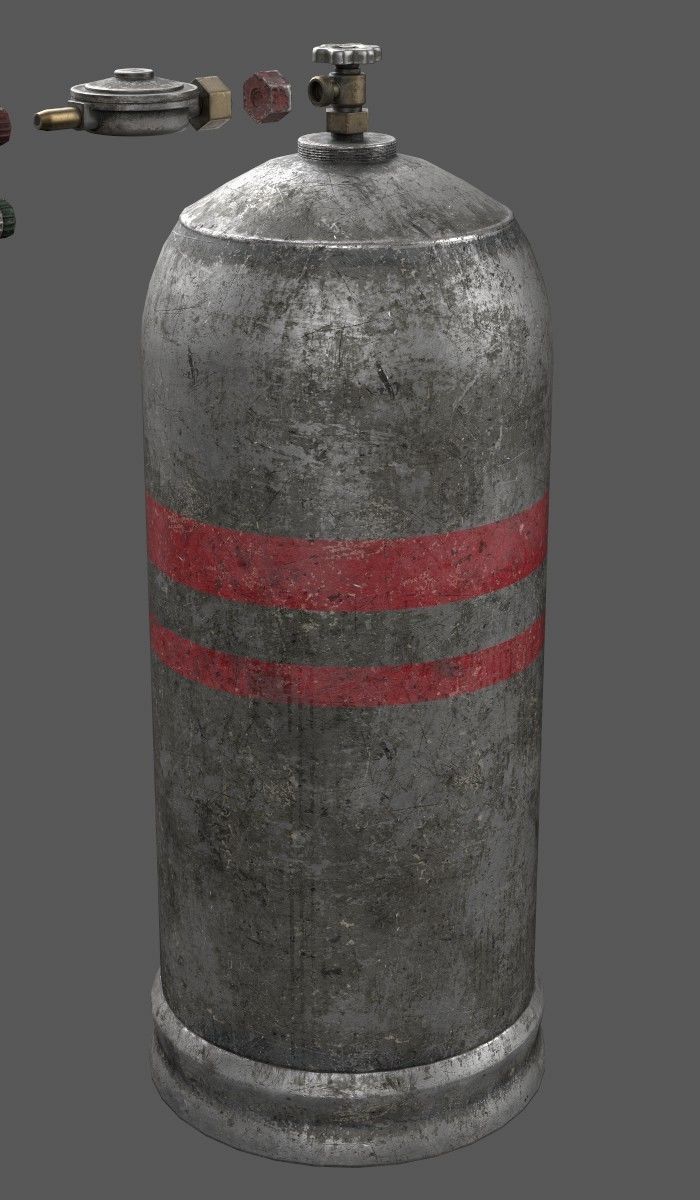 Propane Butane Gas Tank Low-poly 3D model_8