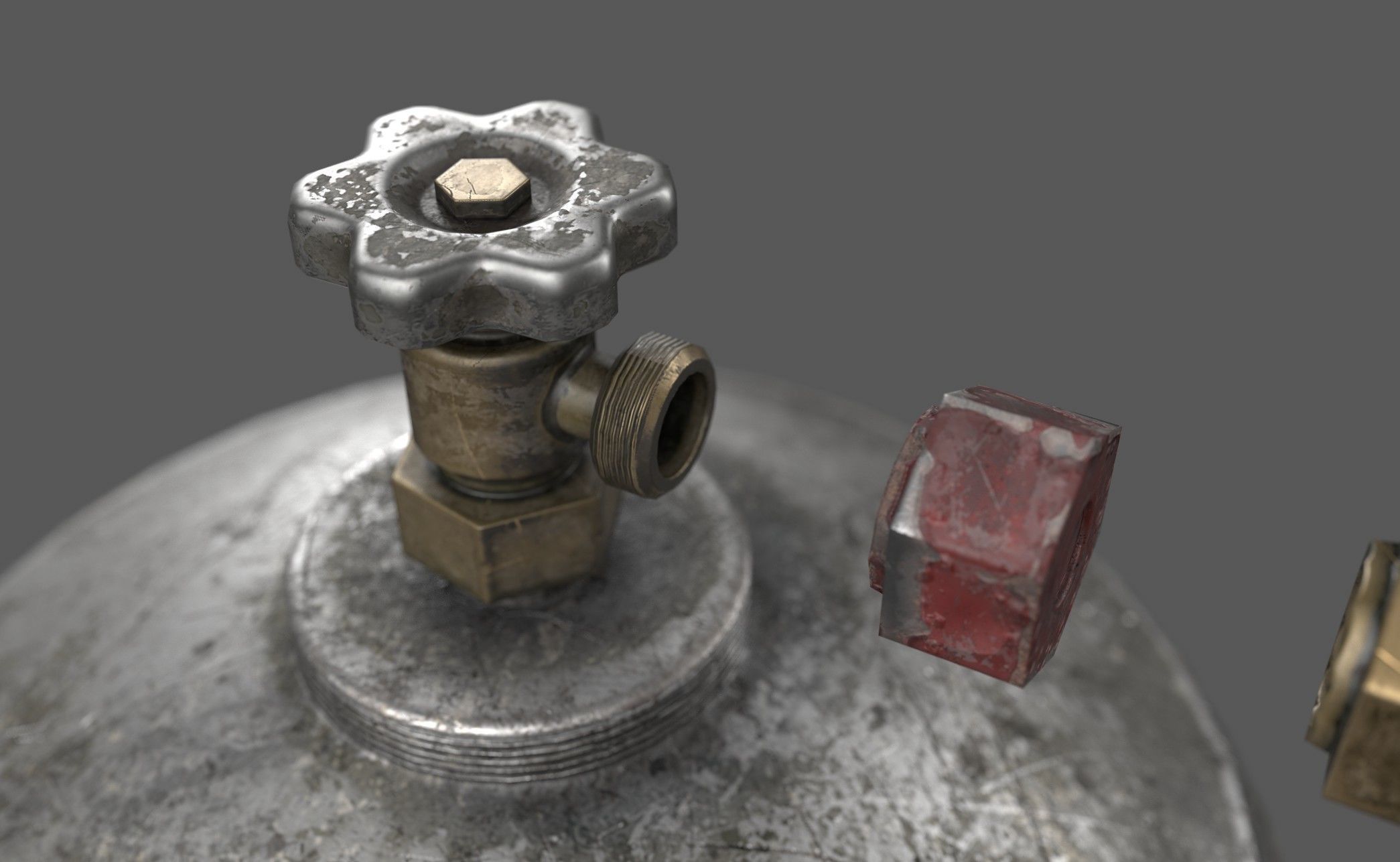 Propane Butane Gas Tank Low-poly 3D model_2