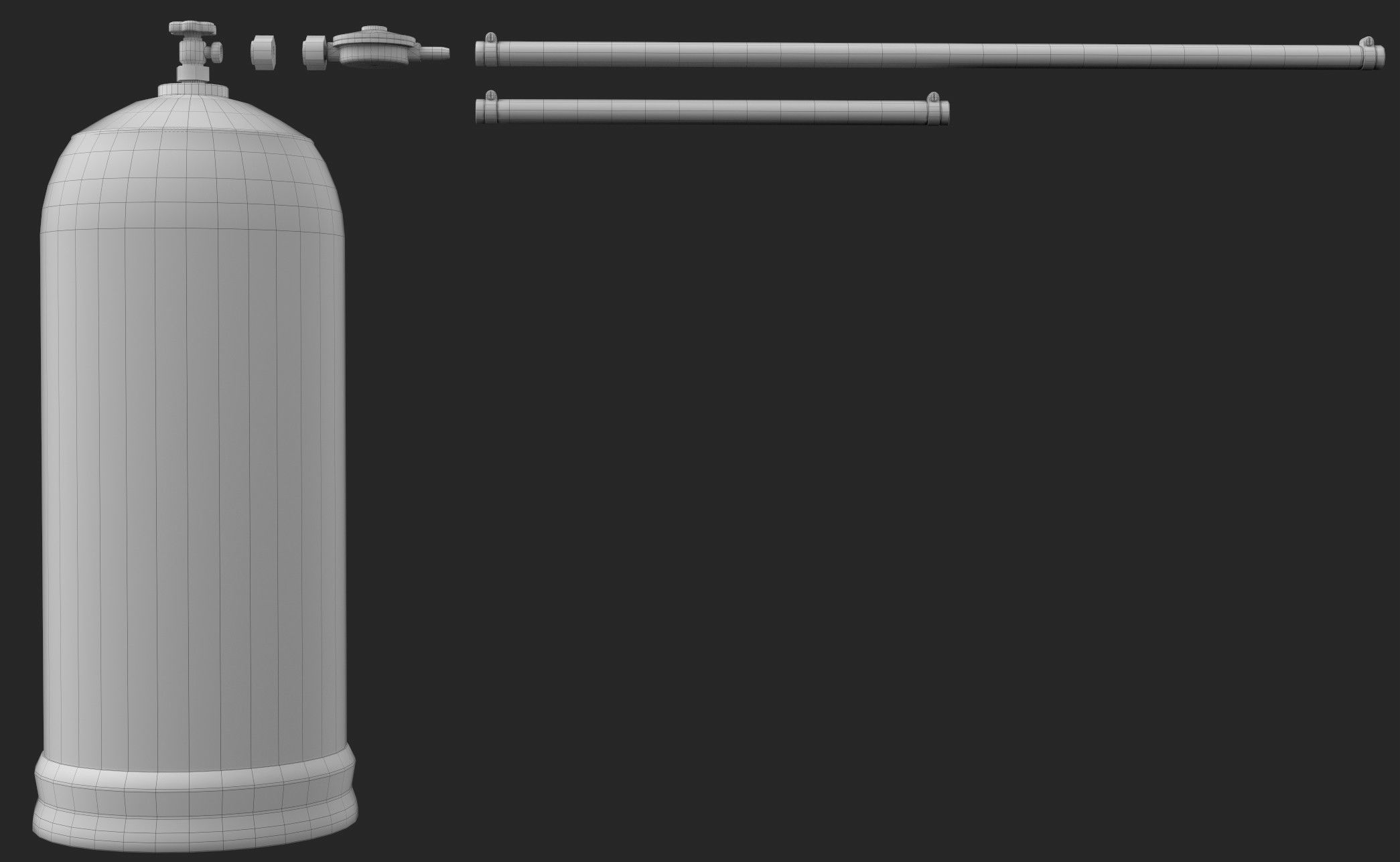 Propane Butane Gas Tank Low-poly 3D model_17