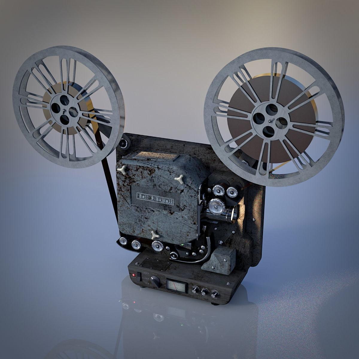 Vintage Bell-Howell Super Eight 8mm Projector 3D model_5