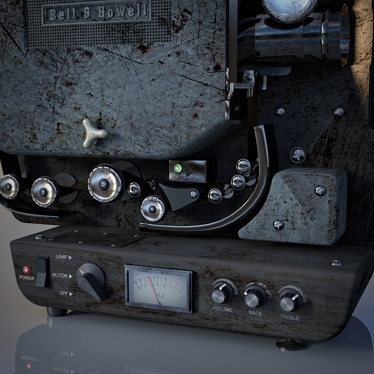 Vintage Bell-Howell Super Eight 8mm Projector 3D model_3