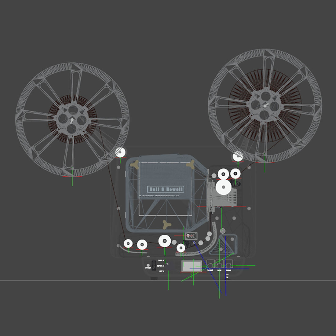 Vintage Bell-Howell Super Eight 8mm Projector 3D model_2
