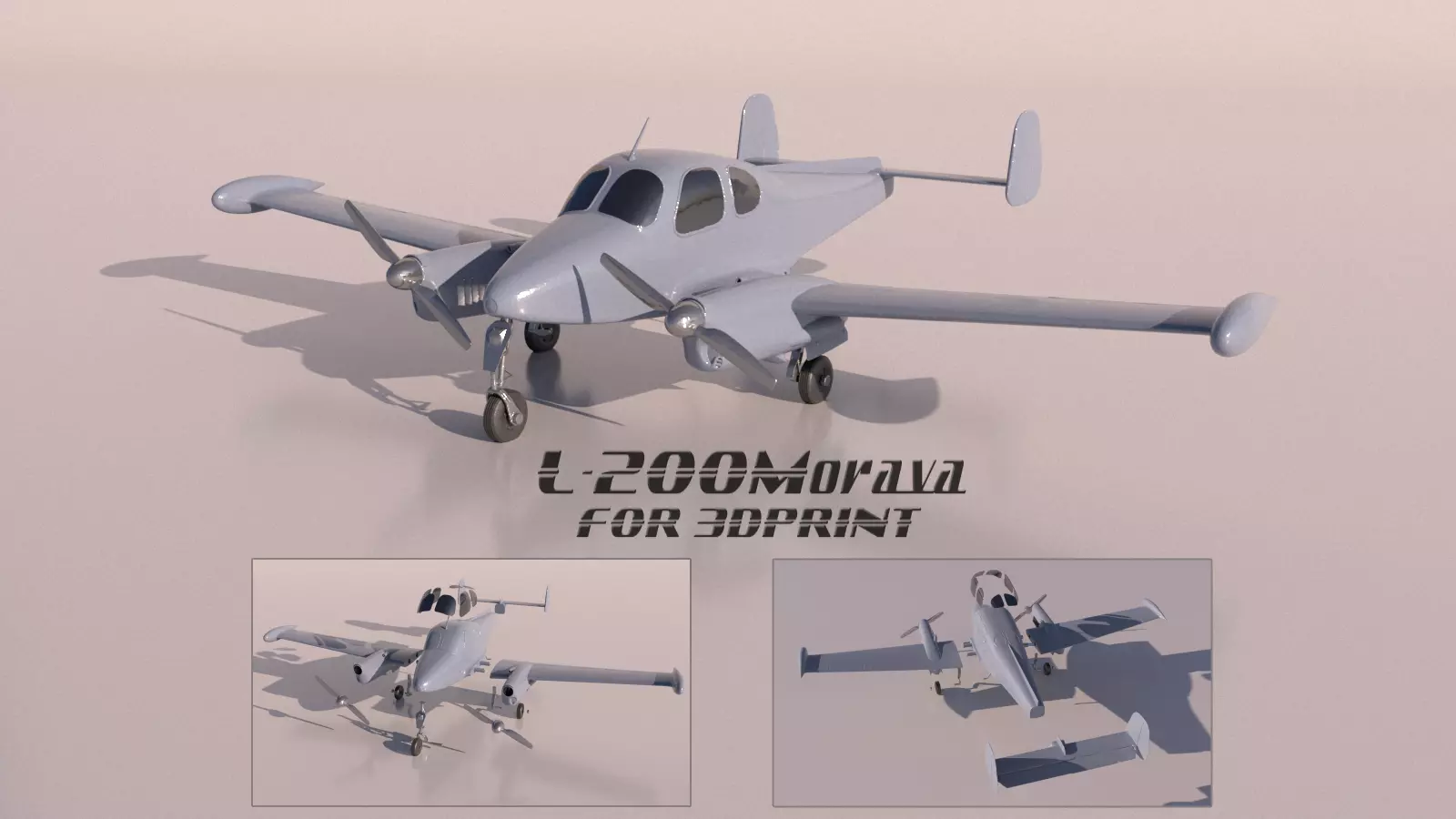 Airplane L-200 Morava for 3Dprint 3D print model_0