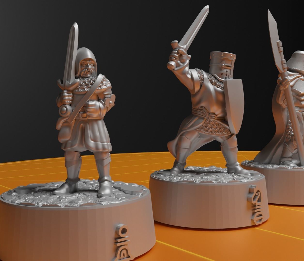 Knight - Crusader V3 Chess Set - 6 Chess Pieces 3D print model_23