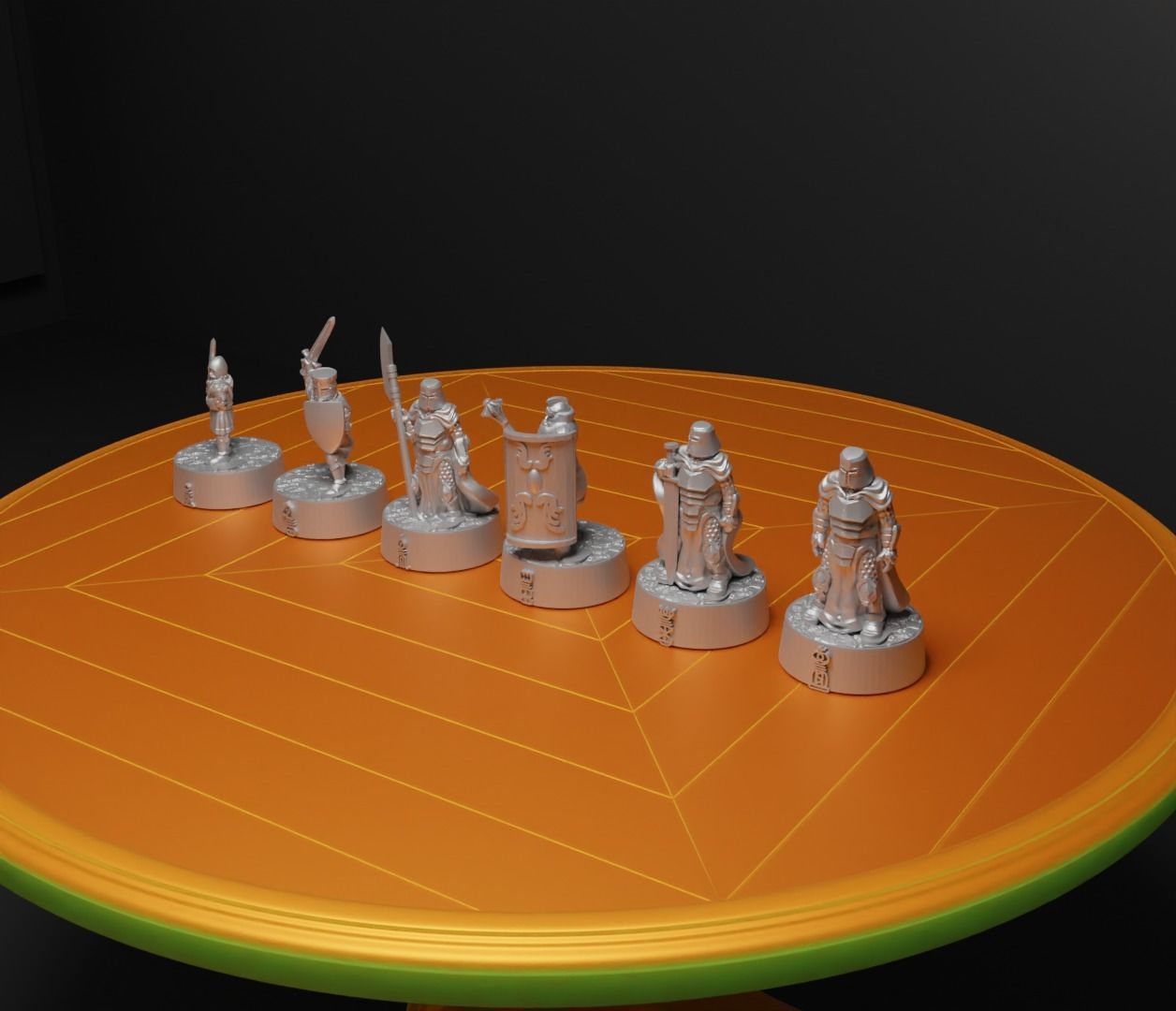 Knight - Crusader V3 Chess Set - 6 Chess Pieces 3D print model_32