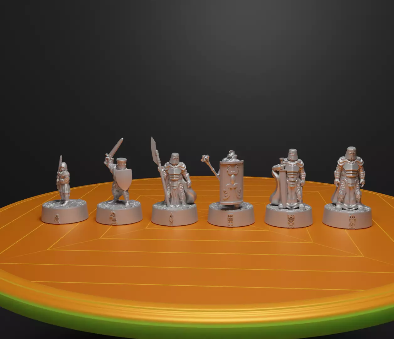 Knight - Crusader V3 Chess Set - 6 Chess Pieces 3D print model_0
