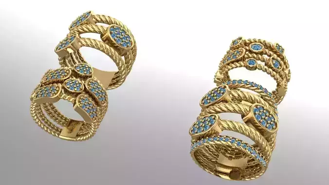 Twisted rings with different sizes and placement of stones