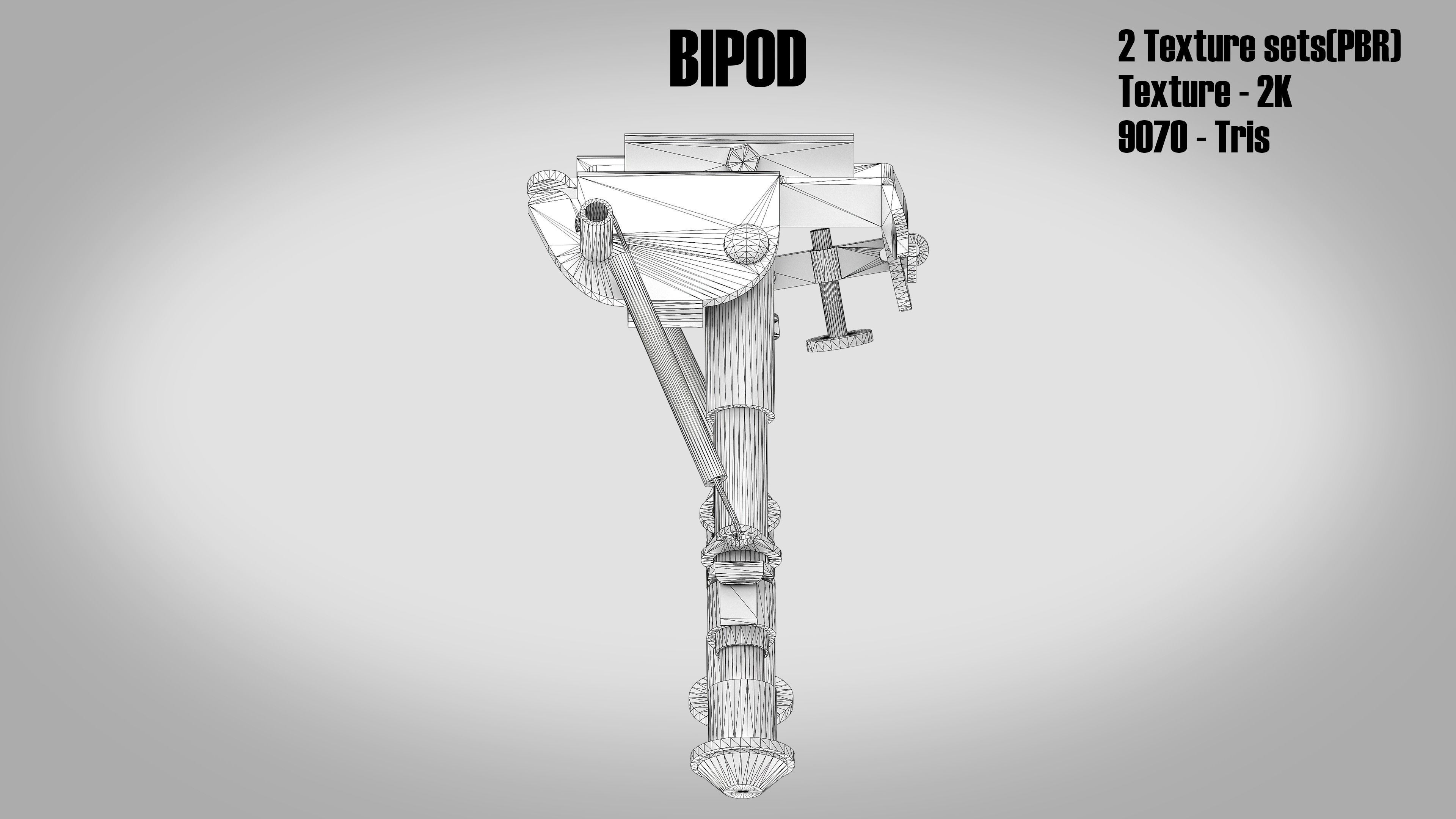 Bipod Two Texture sets Low-poly 3D model_1