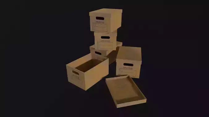 Archive box  Low-poly 3D model