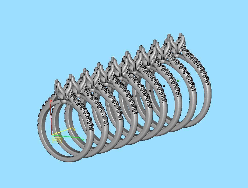 Promise Solitaire Ring French Pave Setting 3Dprint model 3D print model_38