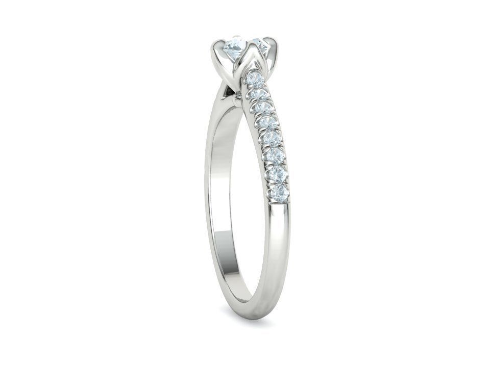 Promise Solitaire Ring French Pave Setting 3Dprint model 3D print model_23