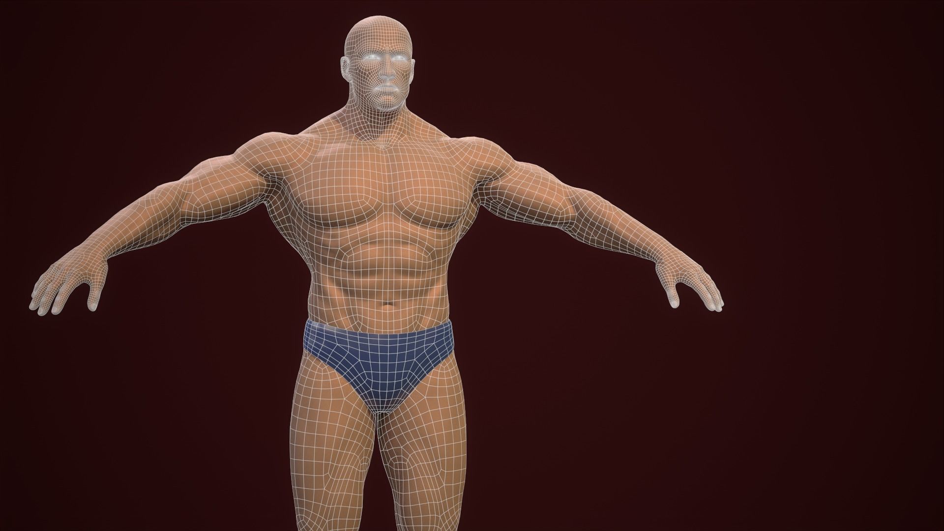 Base mesh male body 2 Low-poly 3D model_17