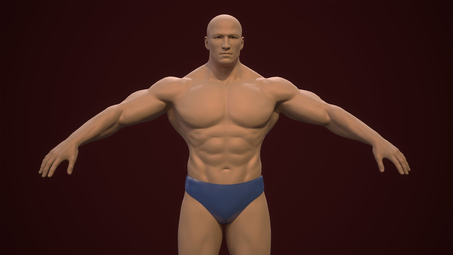 Base mesh male body 2 Low-poly 3D model_2