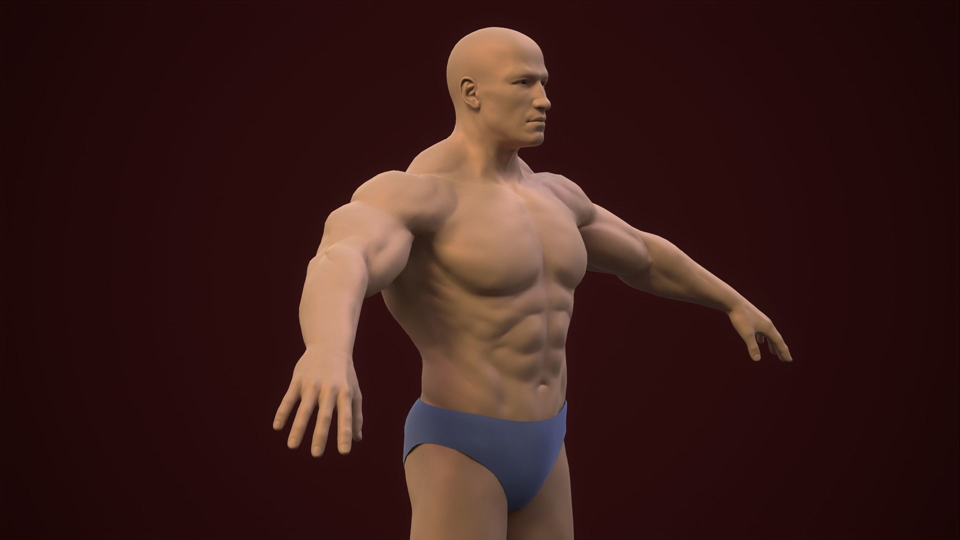 Base mesh male body 2 Low-poly 3D model_6