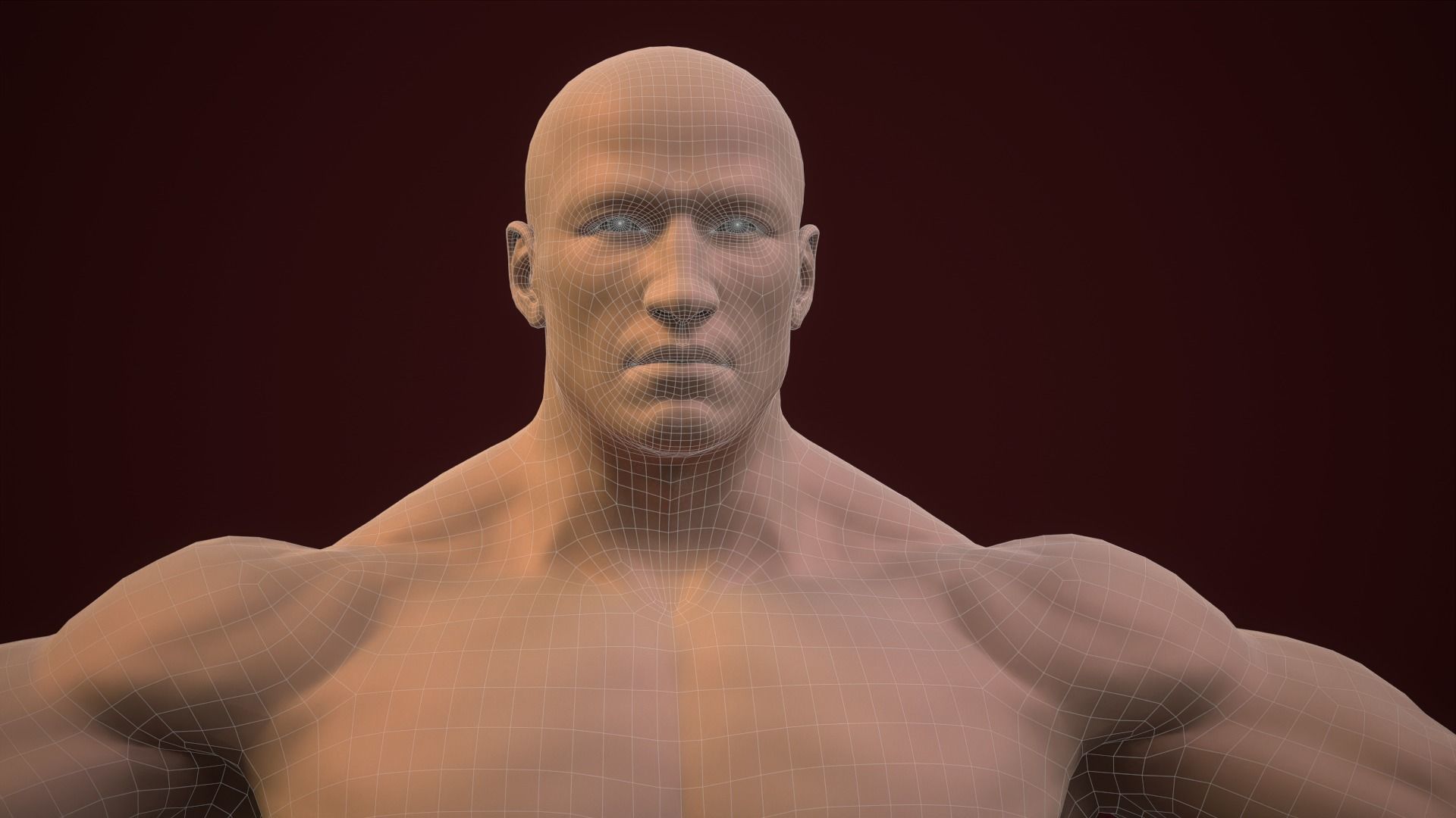 Base mesh male body 2 Low-poly 3D model_12