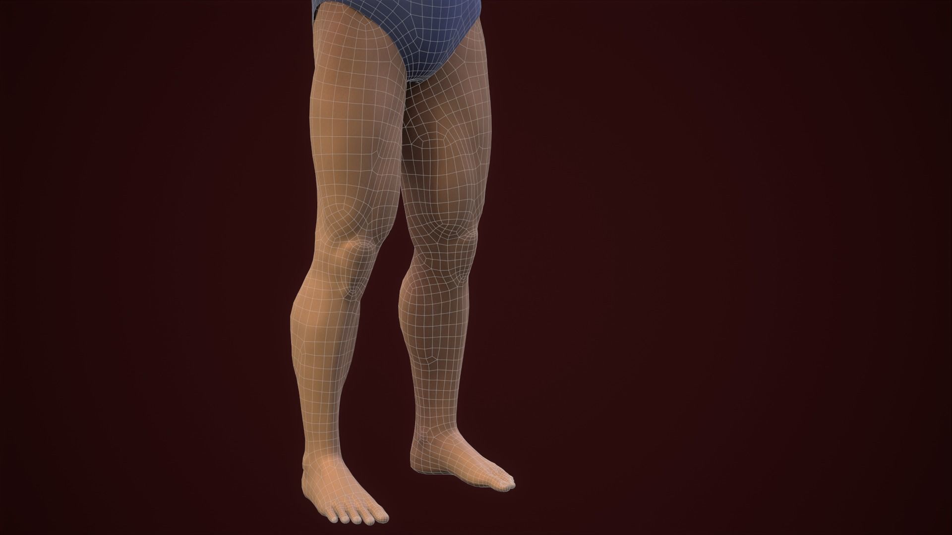 Base mesh male body 2 Low-poly 3D model_14