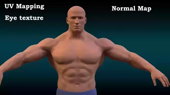 Base mesh male body 2 Low-poly 3D model