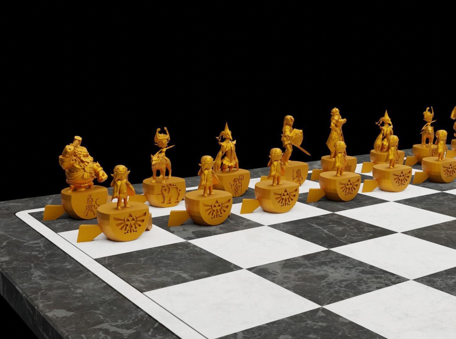 Legend Of Zelda Chess Set - 6 Different Zelda Chess Figure  3D print model_38