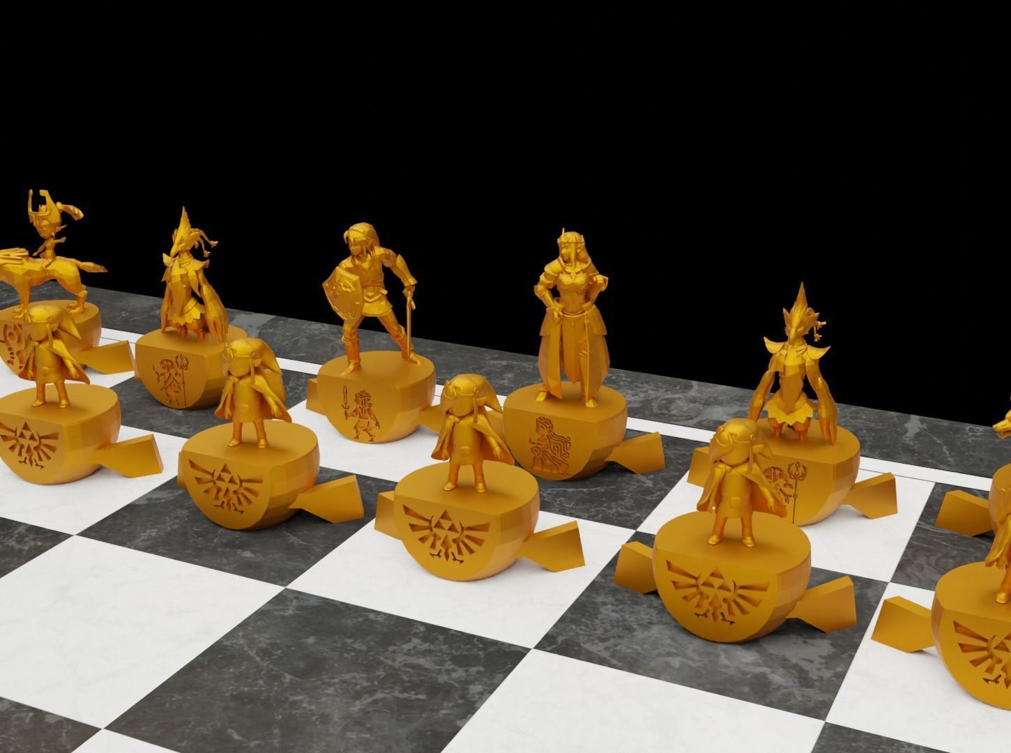Legend Of Zelda Chess Set - 6 Different Zelda Chess Figure  3D print model_27