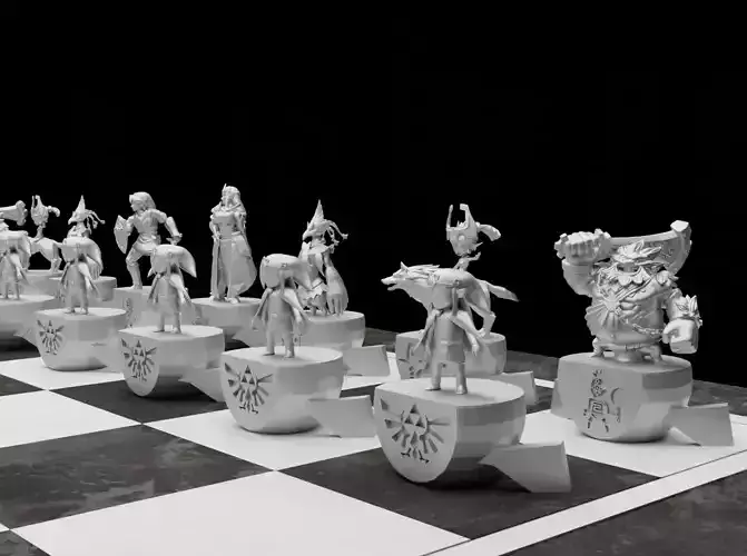 Legend Of Zelda Chess Set - 6 Different Zelda Chess Figure  3D print model