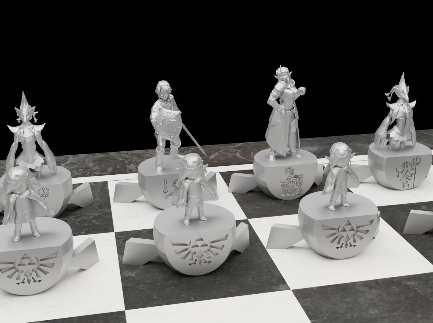 Legend Of Zelda Chess Set - 6 Different Zelda Chess Figure  3D print model_46