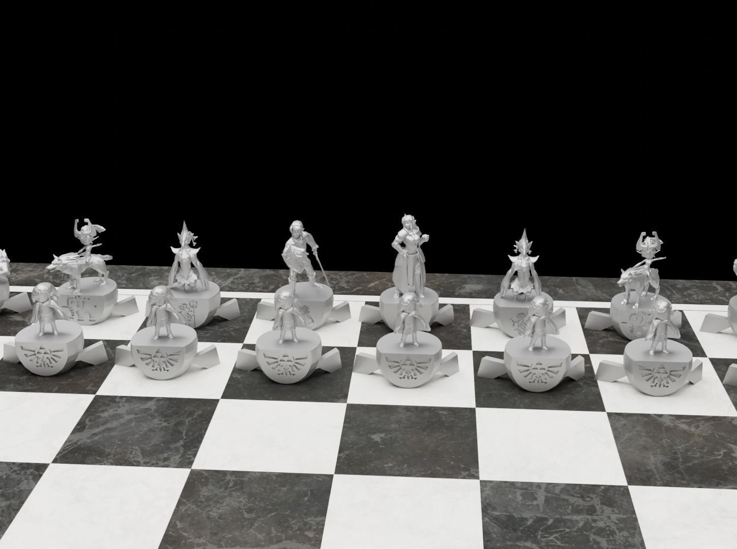Legend Of Zelda Chess Set - 6 Different Zelda Chess Figure  3D print model_36