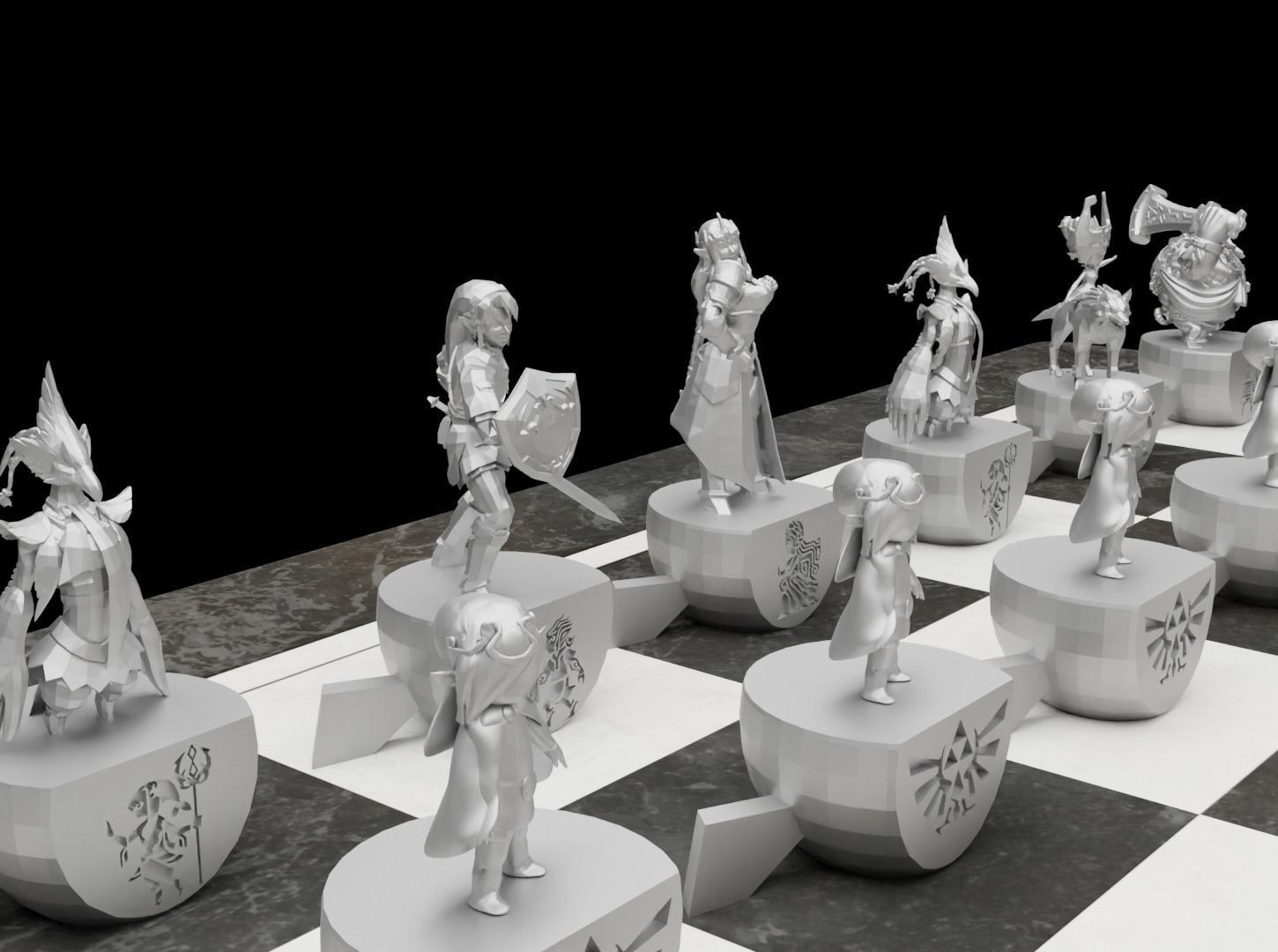 Legend Of Zelda Chess Set - 6 Different Zelda Chess Figure  3D print model_40