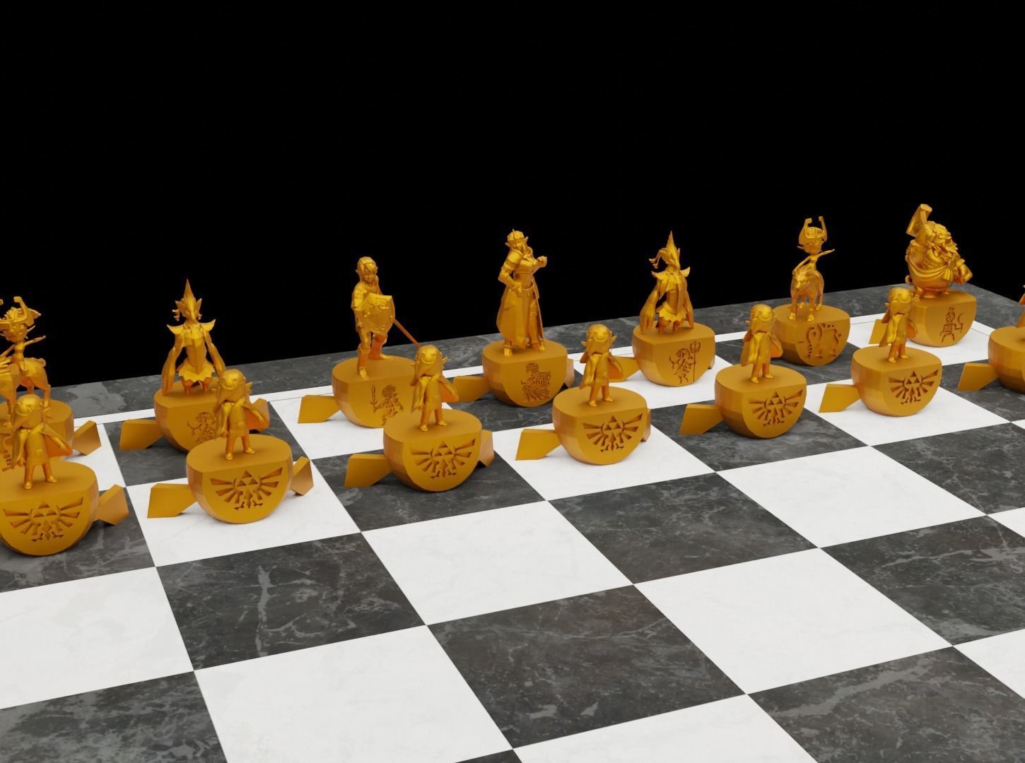 Legend Of Zelda Chess Set - 6 Different Zelda Chess Figure  3D print model_26