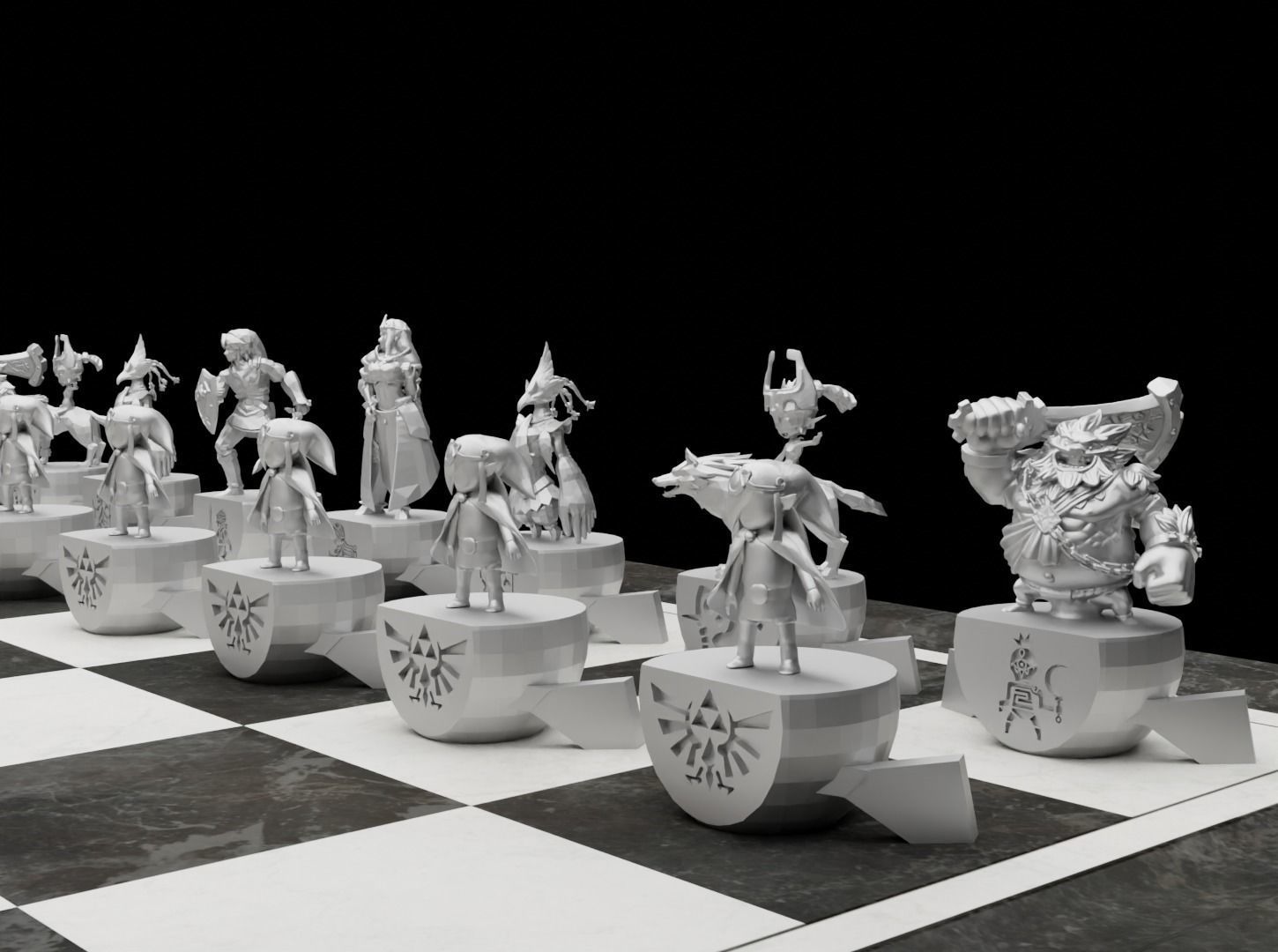Legend Of Zelda Chess Set - 6 Different Zelda Chess Figure  3D print model_3